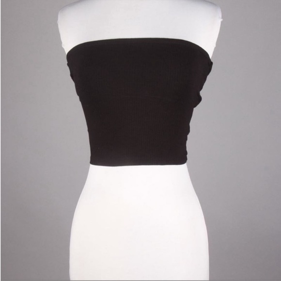 Black Reversible Tube Top - Picture 2 of 3